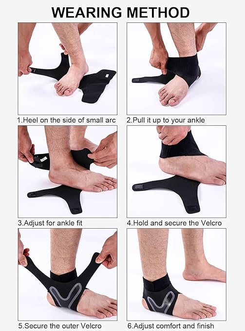 SUJAYU 2 Pack Ankle Brace & Elastic Supports for Men & Women, Ankle Support Ankle Compression Sleeve, Ankle Wrap Ankle Sleeve Ankle Brace for Sprained Ankle (White, Medium)