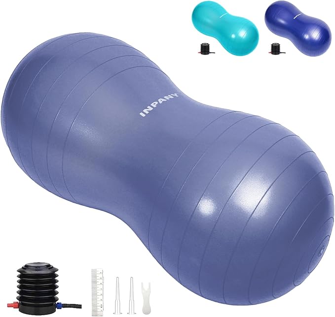 INPANY Peanut Ball - Exercise Ball for Labor Birthing, Anti-Burst Physical Therapy for Kids, Core Strength, Flexible Seating, Home & Gym Fintness, Sensory Chair Wiggle Seat for Girls and Boys