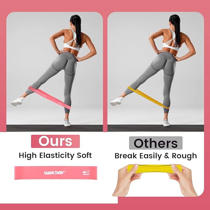 WIKDAY Resistance Bands for Working Out Exercise Loop Bands Workout Bands Set for Men Women Body Stretching, Crossfit Training, Home Workout, Physical Therapy, Booty Legs, Set of 5