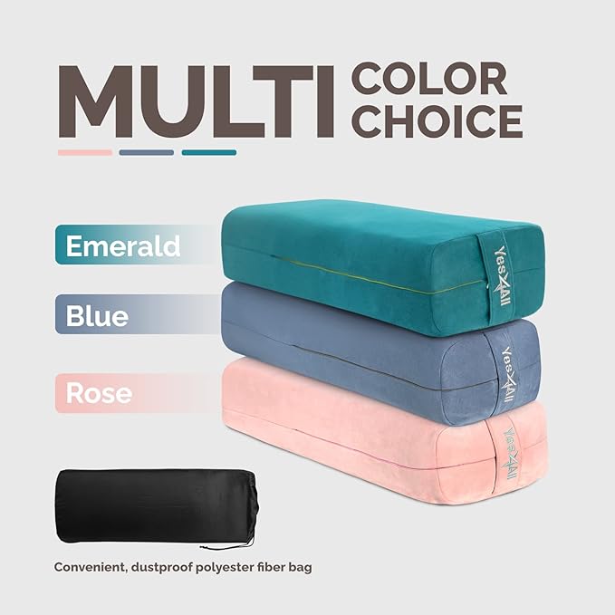 Yes4All Triple-Layer Sponge Yoga Bolster Pillow for Restorative Yoga & Meditation - Versatile Yoga Support Pillow, Balance & Poses Modification