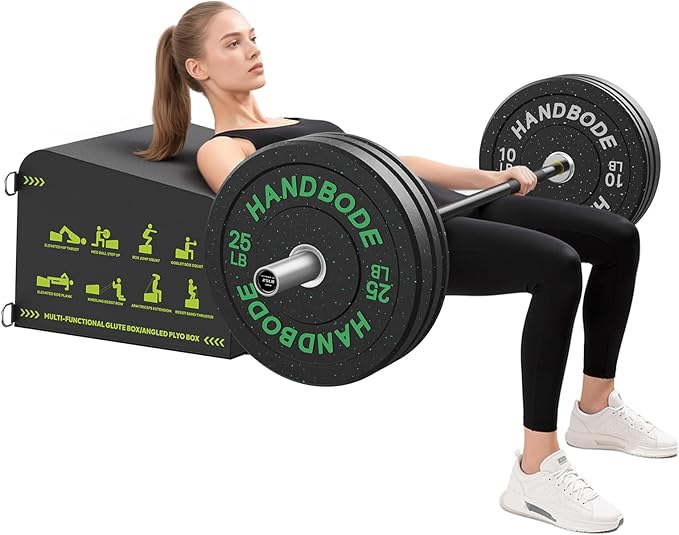 HANDBODE Hip Thrust Bench, Multi-Functional Slip-Free Hip Thrust Machine for Glute Bridge, Box Jump, Push-Ups, Squat, Ab Exercise, Suitable for Home & Gym