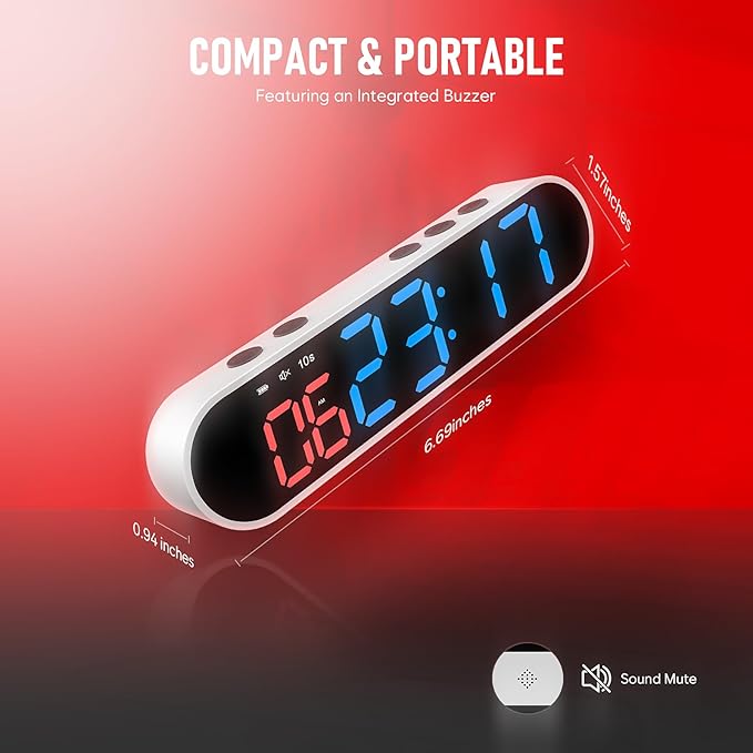 Dienmern Remote Control Gym Clock Wall with Interval Timer, 9 Custom Modes Countdown Timer UP/Stopwatch, Workout Timer for Home Gym/Garage/Boxing/Outdoor Sport
