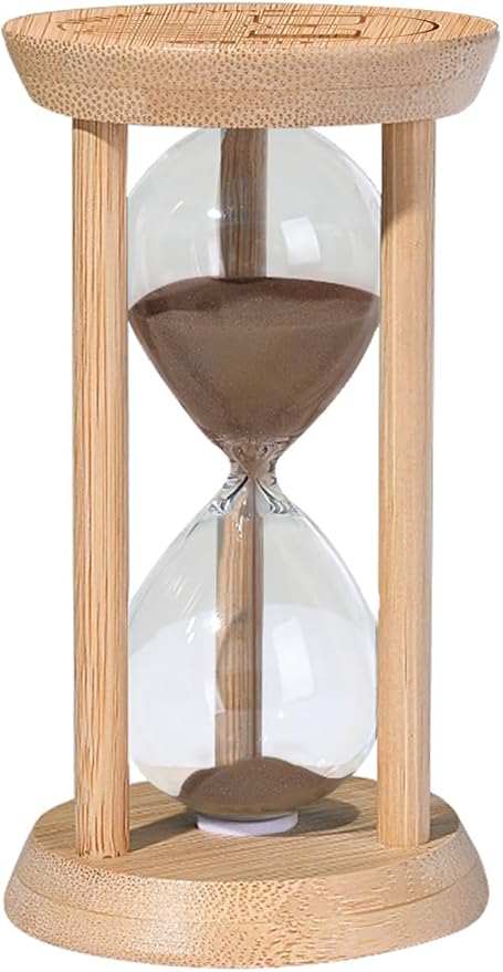Wood Sand Timer,60 Minute Hourglass,Men's Office Desk Decoration for Toothbrush Timer,Cooking,Baking,Game, Gift Brown Sandglass,Mini Sand Watch,Reloj de Arena 60 Minuto