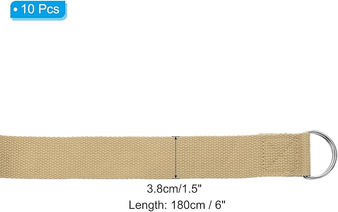 PATIKIL Yoga Strap for Stretching, Cotton Yoga Belt with Adjustable Metal D-Ring Buckle Stretch Band for Fitness Pilates