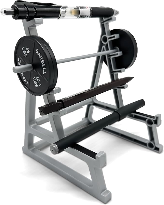 Barbell Rack Pen Holder - Desk Pen Holder for Fitness Enthusiasts and Weightlifting Fans