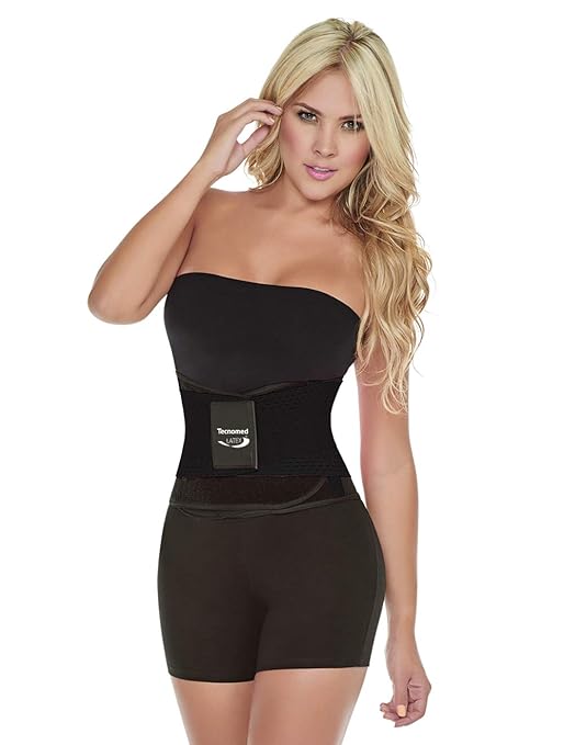 Tecnomed Back Support Belt for Men & Women - Latex Lumbar Support Back Brace for Lower Back Pain Relief, Sciatica, Herniated Disc -All Day Comfort & Support for Work, Gym and Play Black
