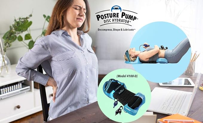 Posture Pump® Dual Deluxe Full Spine Traction Device Cervical and Lumbar Decompression System Spine Alignment Therapy Tool Posture Corrector for Neck & Lower Back Pain Model 4100-D