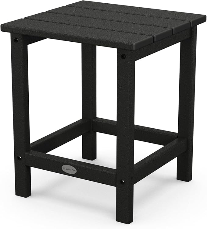 POLYWOOD Long Island 18" Side Table, Black