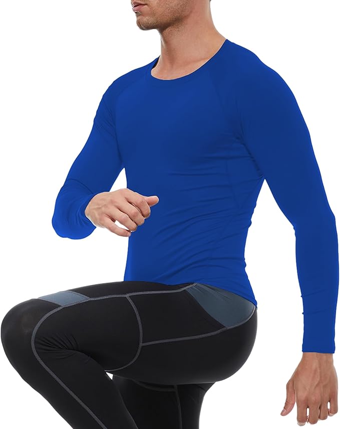 SPVISE 1 or 3 Pack Men's Compression Shirts Long Sleeve Workout Gym T-Shirt Running Top Cool Dry Sports Baselayer Undershirts