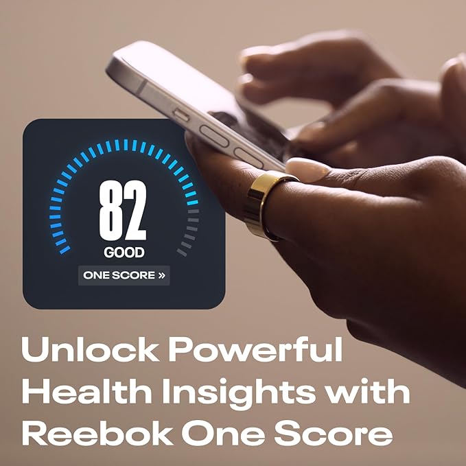 Reebok Smart Ring for Women or Men - Matte Silver - Subscription Free - The Next Generation of Wearable Technology - Fitness and Sleep Tracker - Monitors Wellbeing and Recovery