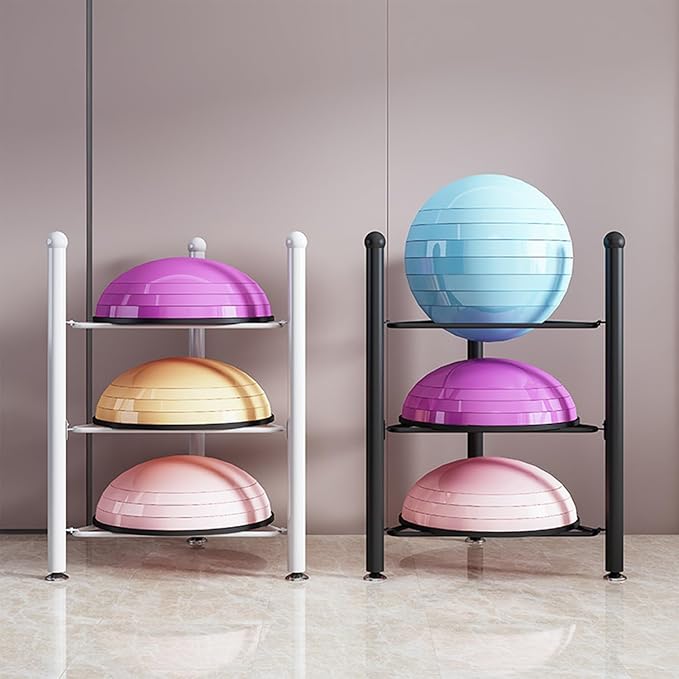 Exercise Half Balance Ball Storage Rack - Home Gym Workout Equipment 3/5/6/7 Tier Floor Stand Storage Organizer for Bosu Slam Bowling Medicine Balls(Gold,5 Layer - 51jin)