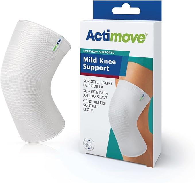 Actimove Everyday Supports Mild Knee Support - Mild Support, Lightweight, Easy to Apply for Slightly Swollen and Aching Knees – White, Small