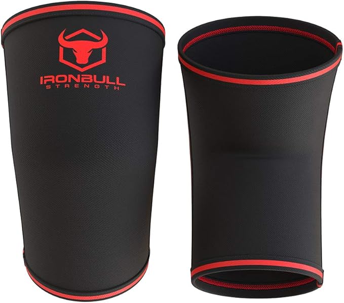 Elbow Sleeves 5mm (1 Pair) - High Performance Elbow Sleeve Support for Weightlifting, Weight Training & Powerlifting - Best Compression Straps - for Men and Women (X-Small, Black/Red)