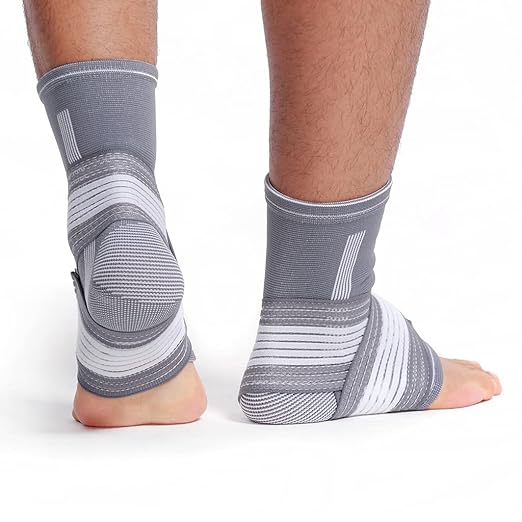 NeoTech Care Adjustable Ankle Support Brace (Black, Size S, 1 Pair)