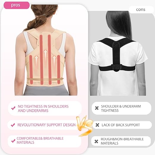 Posture Corrector for Women & Men – Adjustable Back Brace with Full Back Support, Shoulder Straightener for Spine Alignment, Scoliosis, Hunchback & Back Pain Relief (Beige,Large)