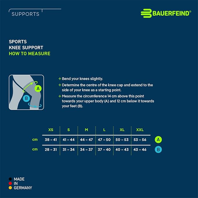Bauerfeind Sports Knee Support - Knee Brace for Pain Relief and Stabilization - Patellar Knee Pad for Enhanced Support - Targeted Compression - Lightweight & Durable