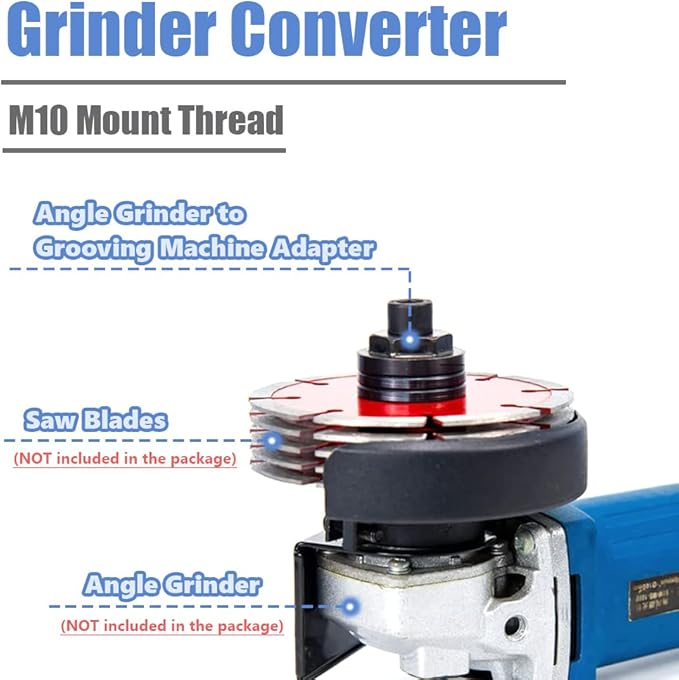 Mesee M10 Angle Grinder to Grooving Machine Adapter, Quick Change Slotter Adapter Conversion Head Attachment Angle Grinder Variable Slotting Machine Converter Tool Accessory - Black