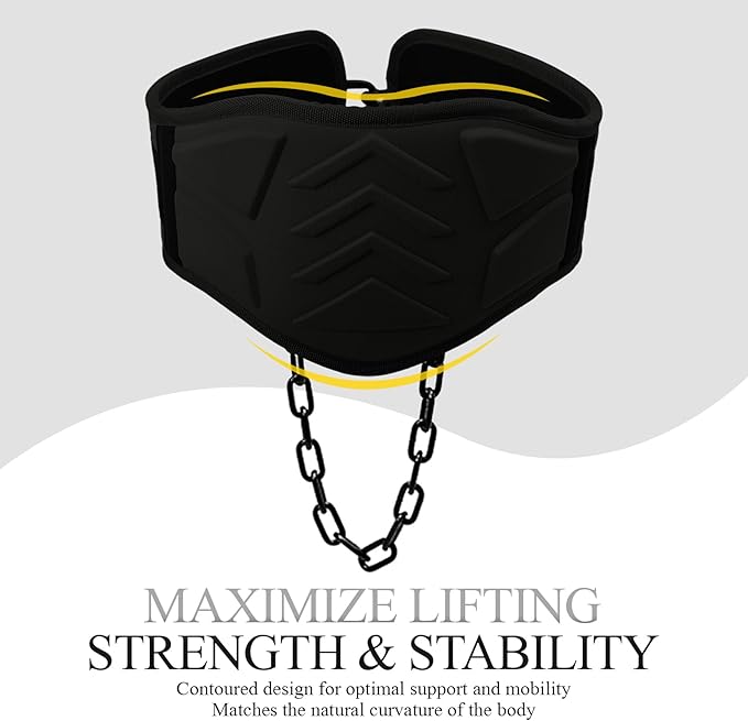 35" Heavy Duty Dip Belt with 36 IN Steel Chain for Added Weight Training, Chin Ups, Pull Ups, Tricep Dips And More