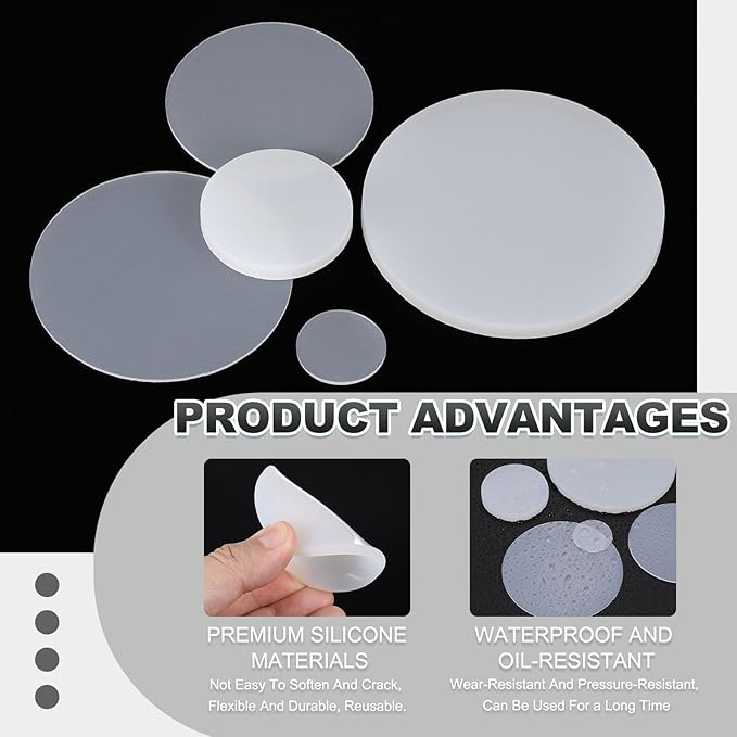 PATIKIL Glass Table Top Anti Slip Pads, 10Pcs 30mm Dia x 3mm Thick Clear Glasses Tables Silicone Bumper Pad for Photo Frame Furniture Kitchen Cabinets DIY Home Craft, White