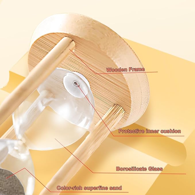 Sand Timer,15 Minute Wood Hourglass,for Game Sandglass,Mini Sand Watch,Reloj de Arena 15 Minuto for Cooking Timer, Baking,Gift Home Decoration