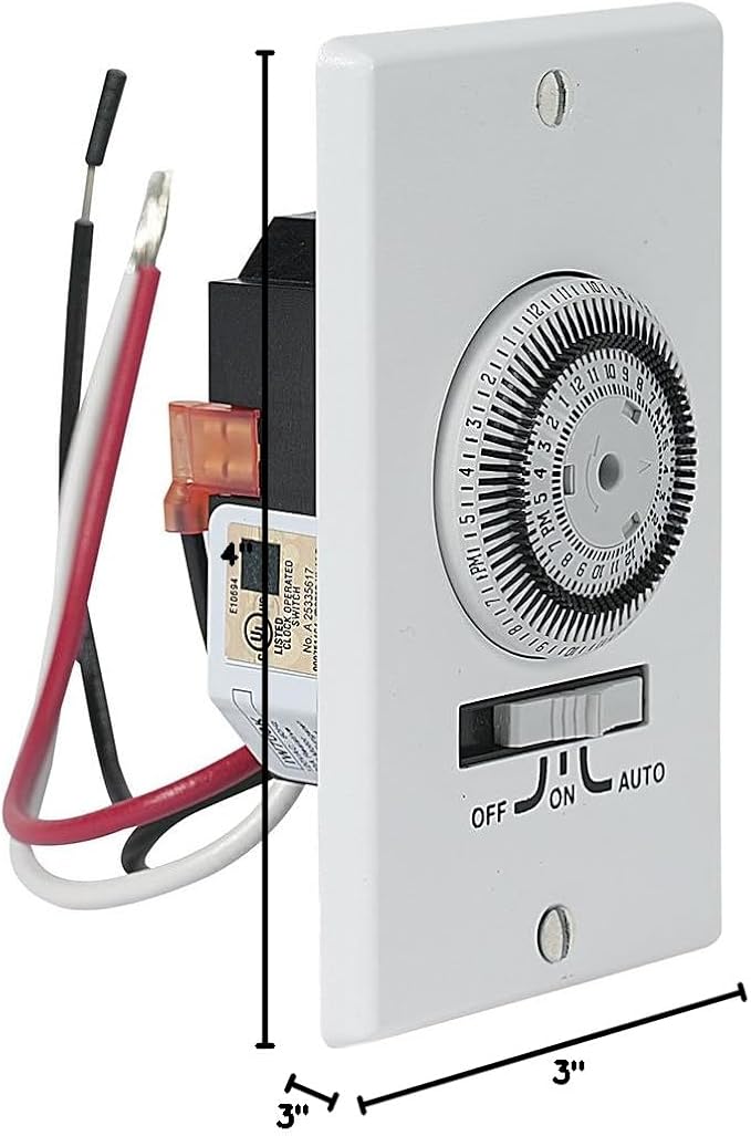 Intermatic IW700K Heavy-Duty Mechanical in-Wall Timer - 20 A Rating, 72 Trippers for 36 ON/Off Events - 3-Way Switch, Easy Installation, 3-Position Override