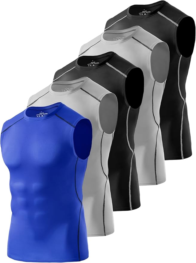 4/5/6 Pack Athletic Sleeveless Shirts for Men Workout Tank Tops Compression Tank Top Gym Muscle Shirts for Running