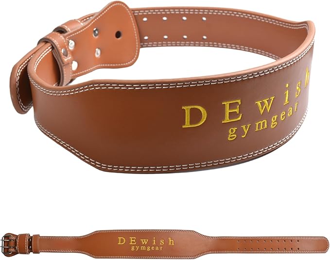 7mm Genuine Leather Weightlifting Belt, 4”& 6”Width, Double Prong Power Belt for Gym Bodybuilding, weightlifting, powerlifting, squats and deadlifts
