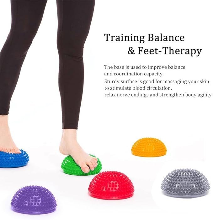 Foot Massage Half Ball, Deep Tissue Therapy Balance Exercise Pods for Foot Pain Relief, Athletes Office Workers Yoga Practice