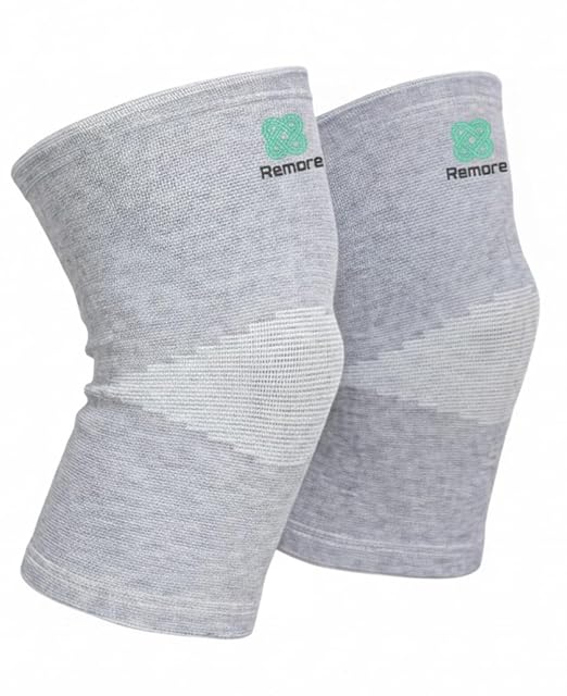 Bamboo Knee Compression Sleeve for Men and Women Bamboo Knee Brace for Men and Women Knee Pain, Gym, Running, Basketball, Meniscus Tear, Sports, Joint Pain Relief, Injury Recovery (45-51cm Thigh) (Large)
