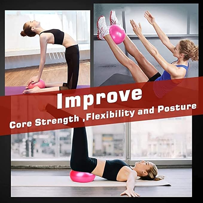 Mini Yoga Balls 9 Inch Exercise Pilates Therapy Balance Micropore Ball Barre Equipment for Home Stability Training Physical Core Training with Pump