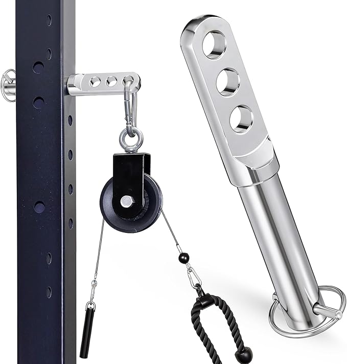 Lasnten Adjustable Fitness Rack Pulley Pin for 3" Racks - 1" Hole Heavy Duty Power Rack Attachment, Home Workout Equipment for Strength Training & Muscle Building, Gift for Fitness Enthusiasts