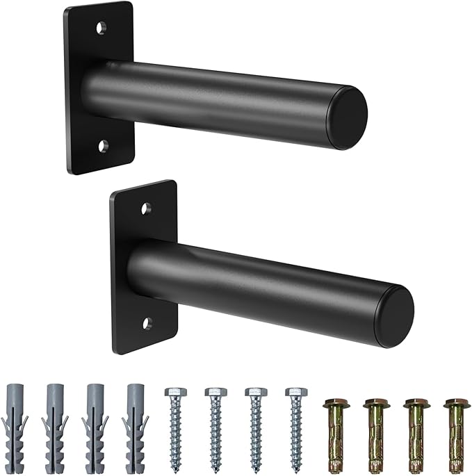 Wall Mounted Weight Plate Holder, Weight Rack Storage for 2" Olympic Weight Plate, Max Weight Capacity 330 lb, Best with Black Powder Coated for Garage Home Gym Strength Training