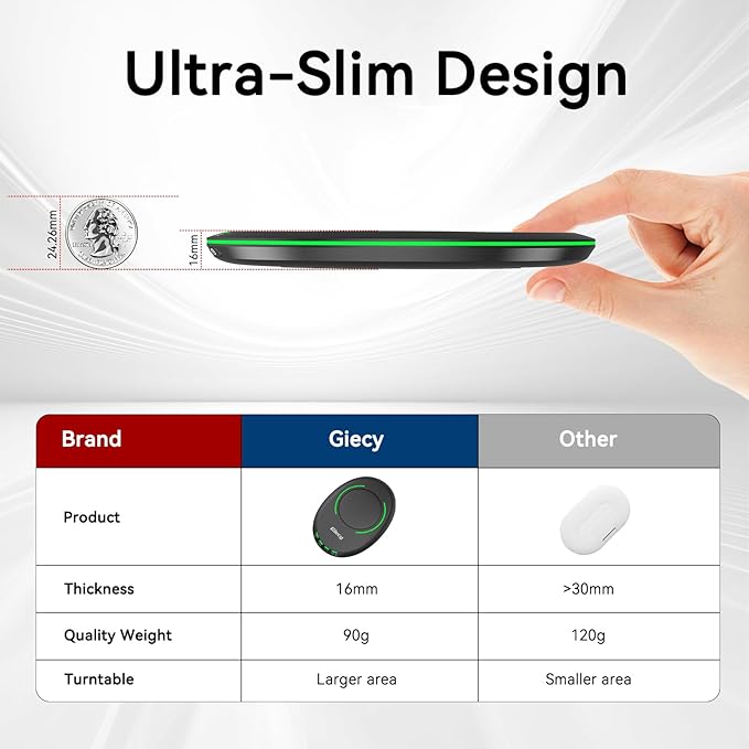 Ultra Slim Undetectable Mouse Mover, Mouse Jiggler with Adjustable Interval Timer & Breathing Light, Simulates Realistic Mouse Movement for Keeping Computer Laptop Active Office Home Remote Work