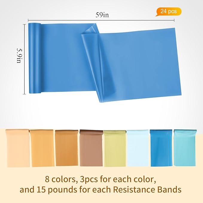 Sratte Resistance Band Bulk Elastic Exercise Workout Stretch Bands for Exercise, Portable Skin Friendly Elastic for Home Workout, Strength Training, Yoga, Pilates, Rehab