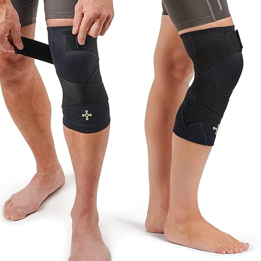 Tommie Copper Pro-Grade Compression Knee Sleeve, Unisex, Men & Women, Adjustable Ultimate Support Sleeve, Integrated Straps for Knee Stability & Muscle Support - Black, XX-Large