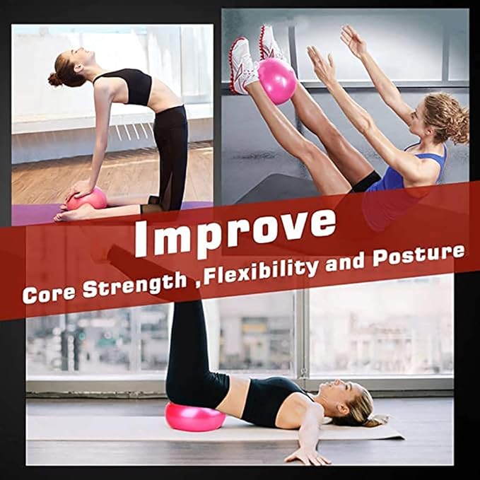 Mini Pilates Exercise Yoga Ball, 9 Inch Small Inflatable Exercise Yoga Ball,Core Training and Physical Therapy Equipment, with Pump