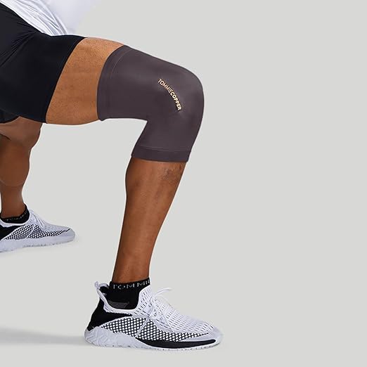 Tommie Copper Infrared Compression Knee Sleeve, Self Warming Knee Compression, Muscle Support & Stability, Slate Grey, 2XL