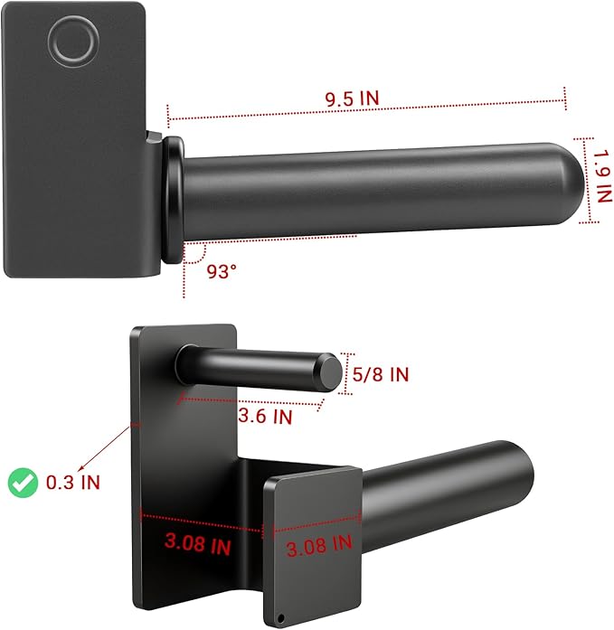 Weight Plate Holder for Squat Rack and Power Rack, 3"x3" Rack Attachments fit Olympic 2 Inch Plates, Gym Plate Storage Rack (2 Inch Rounded End)