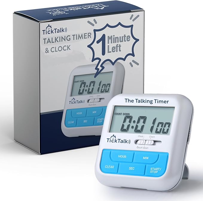 Talking Timer for Kids/Adults, Visual Timer for Kids Alternative, Voice Countdown Announcements Every Hour/10 Min/1 Min | Children, Cooking, Adults, Workouts, Classroom, lab, ADHD, Time Management