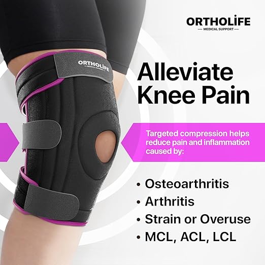 Knee Brace for Women and Men – Knee Compression Sleeve for Meniscus Tear, ACL, Arthritis Pain Relief, Patella Pad & Side Stabilizers – Please Check How To Size Video (Pink, Small)