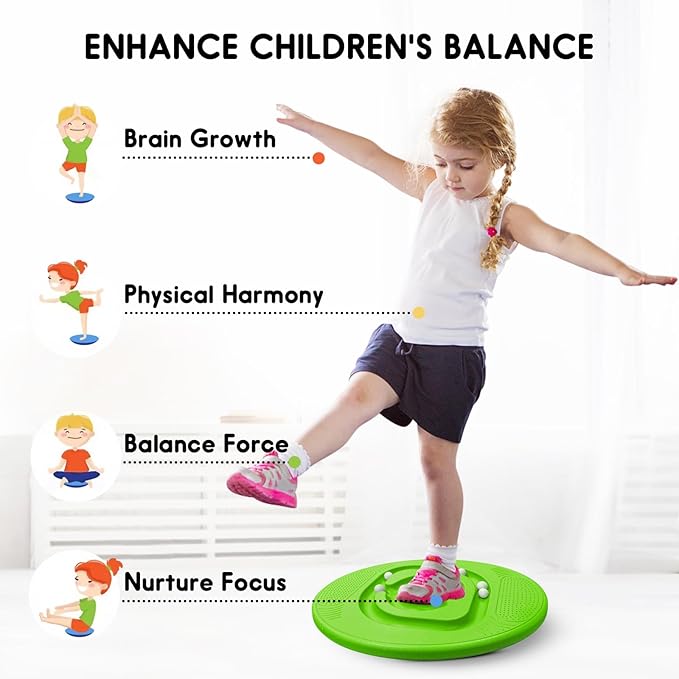 Kids Maze Balance Board - Wobble Trainer for Ski Surf Snowboard, Non-Slip Sensory Rocker Ages 3-12, Core Therapy & Skate Prep