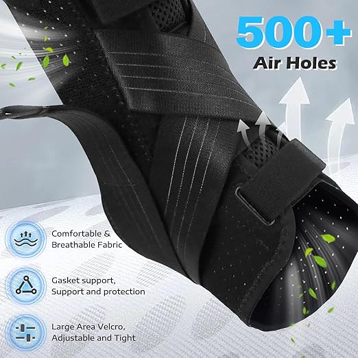 Ankle Brace for Sprained Ankle, Ankle Brace for Women Men Adjustable & Air Fabric Cool With 2 Removable Side Splints, Ankle Stabilizer for Basketball, Volleyball, Sports, Injury Recovery (X-Large)