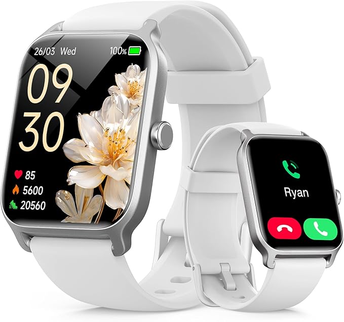 Tensky Smart Watch for Women/Men, 1.85'' HD Activity Smartwatch for iPhone/Android/Samsung, 100+ Sport Modes Fitness Tracker (Answer/Make Call), Alexa Built-in,Sleep/Heart Rate/SpO2 Monitor/Waterproof