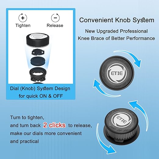Kuangmi Knob Knee Brace, Knee Compression Sleeve with Patella Gel Pad & Side Stabilizers, Support for Sports, Workout, Pain Relief, Arthritis, Meniscus Tear(Left,X-Large,Single)