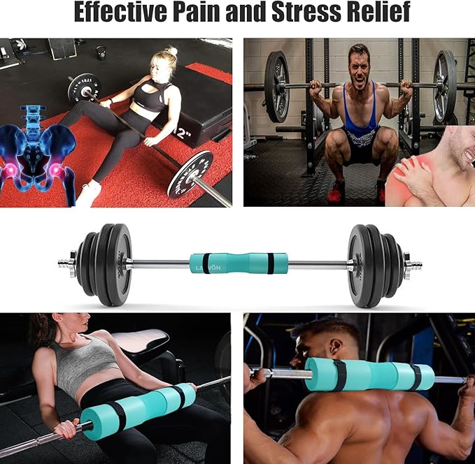 Squat Pad - Foam Barbell Pad for Squats Cushion, Lunges & Bar Padding for Hip Thrusts - Standard Weight Bar Pad - Provides Cushion to Neck and Shoulders While Training