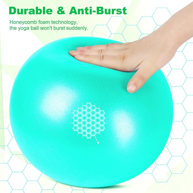 9 Inch Pilates Ball Small Exercise Ball, Workout Ball for Barre, Pilates, Yoga, Stability, Workout, Balance, Fitness at Gym Home Office
