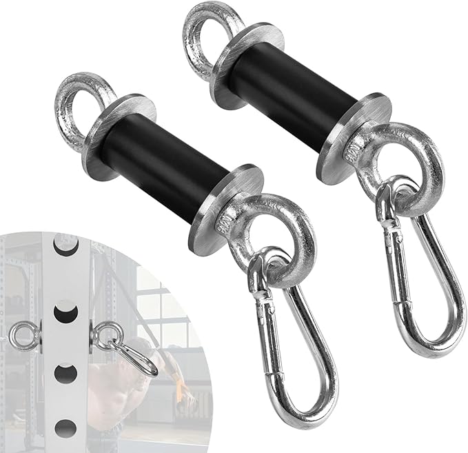 Ertuohg 2PCS Power Rack Attachments, Heavy Duty Squat Rack Attachments, Power Rack Shackle Band Attachment for Strength Training, Resistance Band Accessories Fits 1" Holes