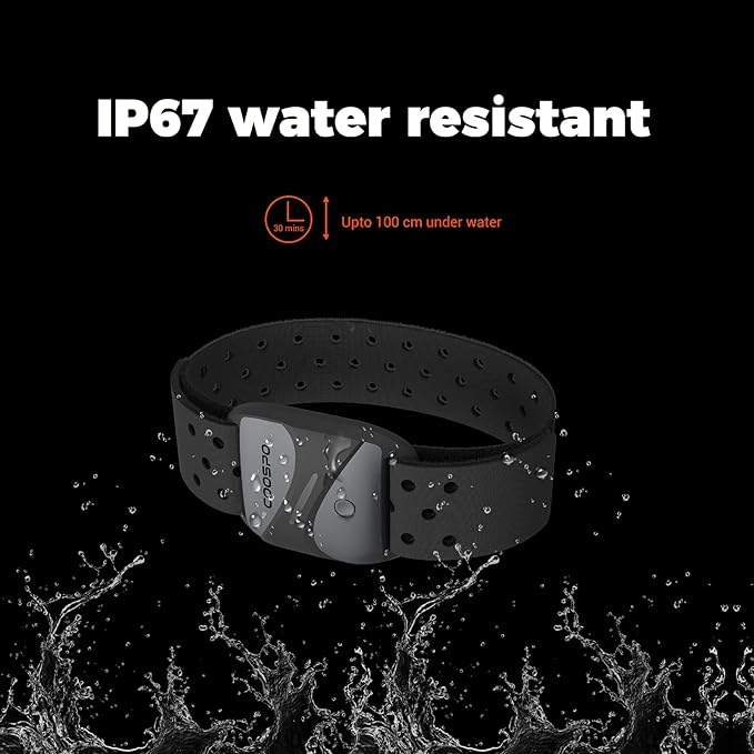 COOSPO Heart Rate Monitor Armband HW807, Bluetooth 5.0 ANT+ HRM with HR Zone LED Indicator, Tracking Heartbeat HRV for Fitness Training, Work with Peloton/Polar/Wahoo/Strava/DDP Yoga