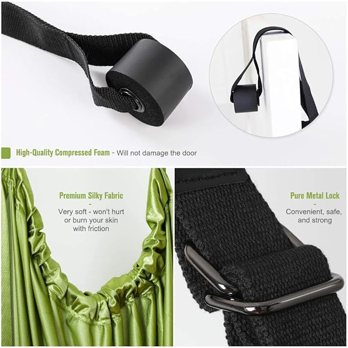 Multi-Purpose Waist Exercise Band - Waist Back Bend Assist Trainer Flexibility & Yoga Stretching Leg Stretcher Strap w/Door Anchor for Dance Gymnastics Training Fitness