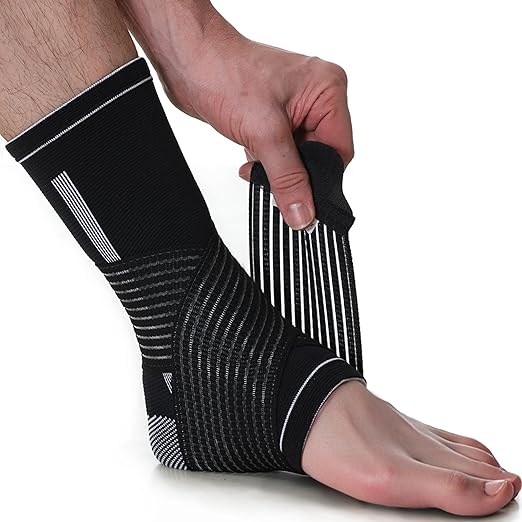 NeoTech Care Adjustable Ankle Support Brace (Black, Size M, 1 Unit)